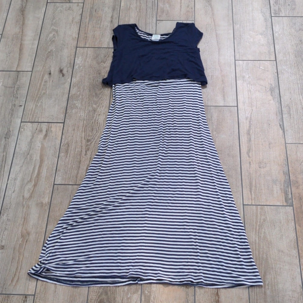 Girl's Rolla Coster Blue and White Stripe Dress